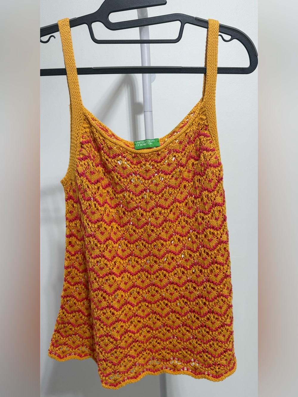 United Colors Of Benetton Mustard and Pink Crochet Camisole PTP 22